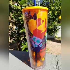 New Starbucks Summer 2022 Forest Dream Aqua Terra Floral 24oz Tumbler Cold Cup.